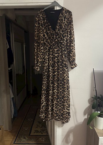 Boutique 9 Leopar Desenli Uzun Bohem Elbise