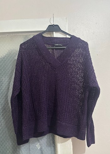 LC Waikiki Koyu Mor V Yaka Orgu Kazak