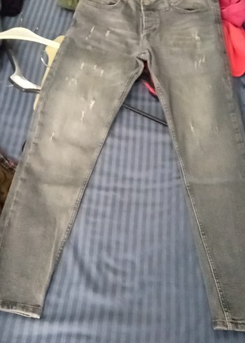 Gri Regular Fit Erkek Kot Pantolon