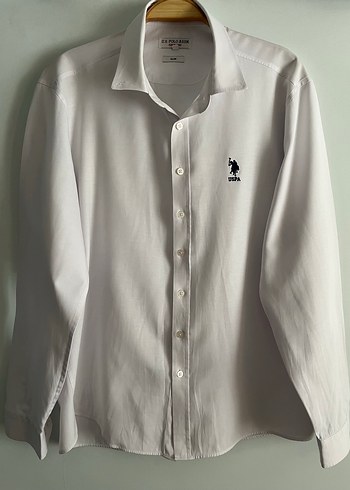 ORJINAL US POLO ASSN Beyaz Pamuklu Uzun Kollu Erkek Gömlek