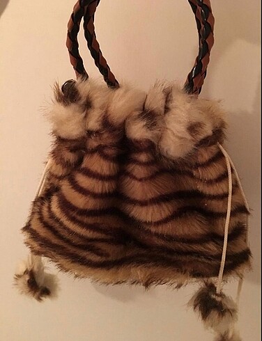 Marks & Spencer KAHVERENGİ LEOPAR PELUŞ ÇANTA