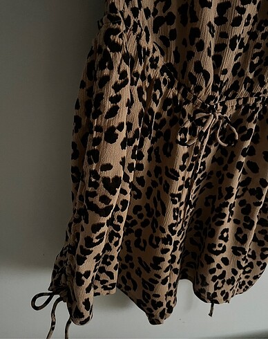 m Beden kahverengi Renk VERO MODA LEOPAR KISA TULUM