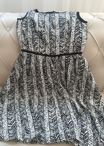 Siyah-beyaz zebra desenli hamile elbisesi koton 38 beden - Görsel 5