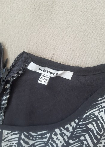 Siyah-beyaz zebra desenli hamile elbisesi koton 38 beden - Görsel 8