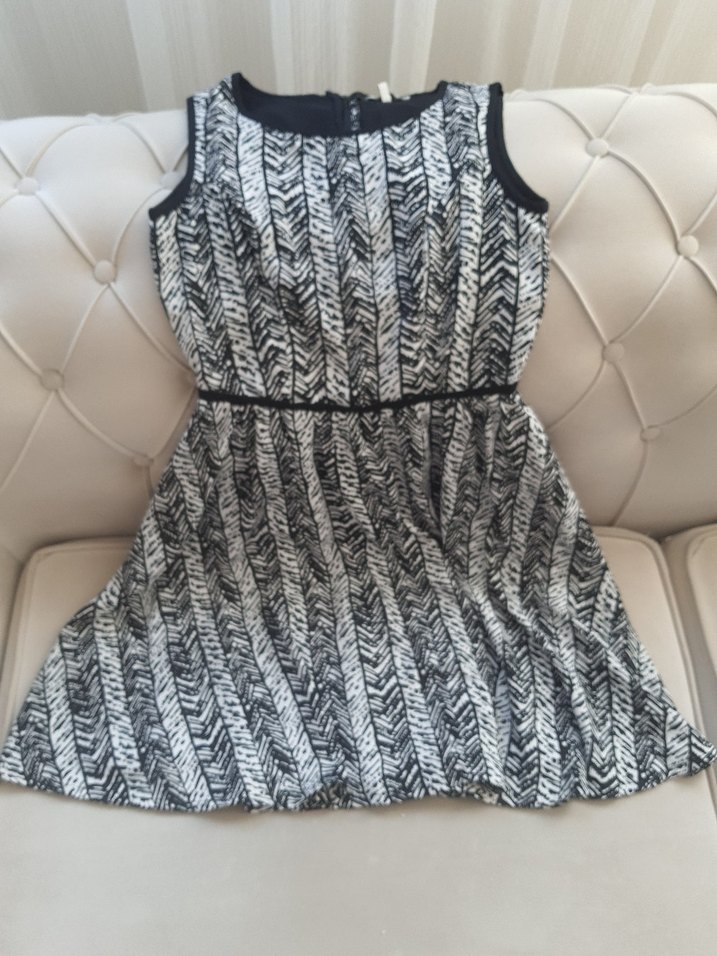 Siyah-beyaz zebra desenli hamile elbisesi koton 38 beden - Görsel 2