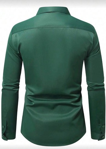Erkek Yeşil Uzun Kollu Regular Fit Gömlek - Görsel 2