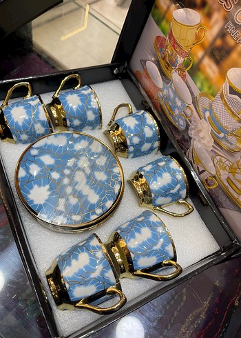 Pembe Gül Desenli Altılı Kahve Fincanı Seti - Görsel 3