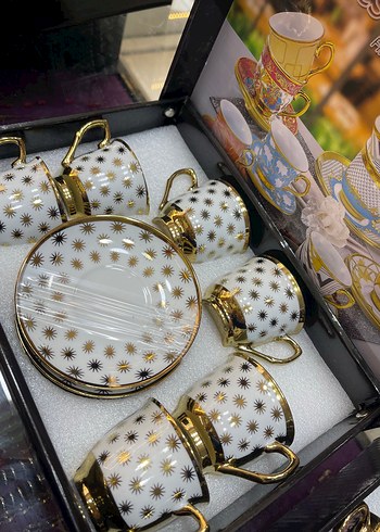 Pembe Gül Desenli Altılı Kahve Fincanı Seti - Görsel 2