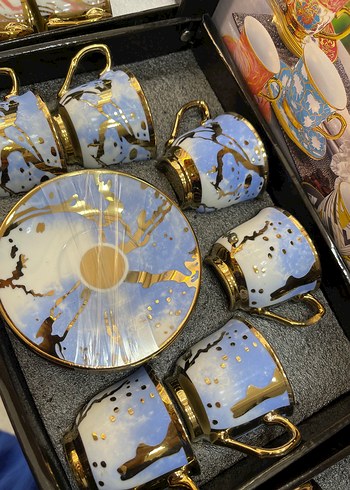 Beyaz ve Altın Detaylı Kahve Fincan Takımı - Görsel 6