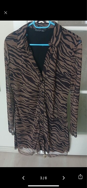 l Beden Stradivarius Zebra Desenli Elbise ????