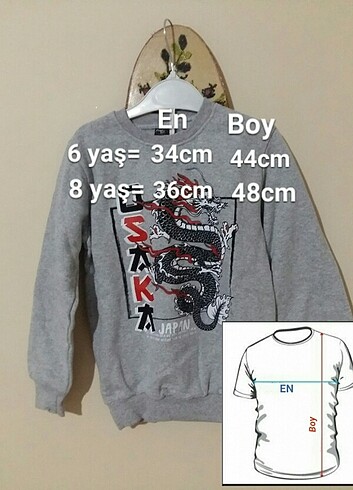 6 Yaş Beden gri Renk Çocuk Sweat Shirt gri 
