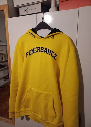 l Beden sarı Renk Sarı Kapüşonlu Fenerbahçe Sweatshirt