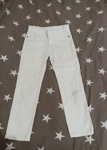 Beyaz Erkek Çocuk Regular Fit Pamuk Pantolon