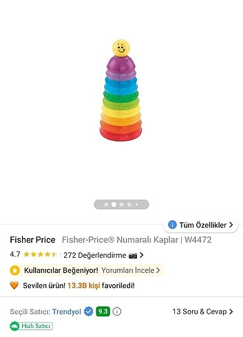 Beden Renk Fisher Price numaralı kaplar