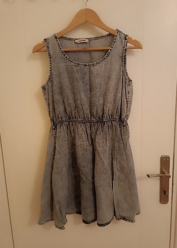 Gri Kolsuz Mini Elbise