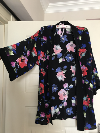 Renkli tül kimono
