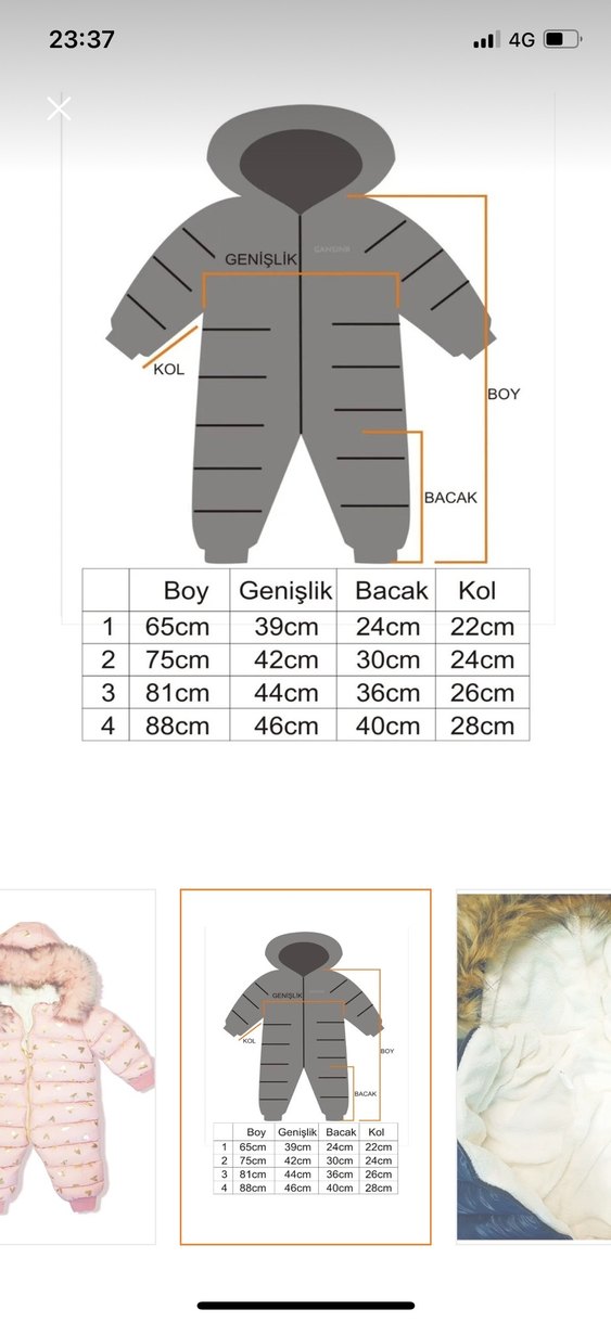 Pembe Nakışlı Kürklü Bebek Kız Tulumu - Görsel 4