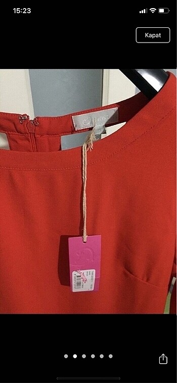 m Beden kırmızı Renk Twist elbise yeni&etiketli