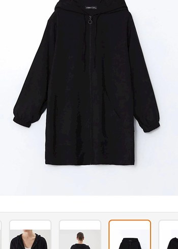 Siyah Fermuarlı Kapüşonlu Kadın Sweatshirt hiç kullanılmadı - Görsel 3