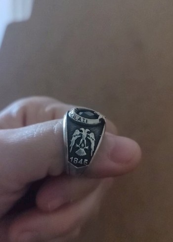 Siyah Gümüş  Erkek Polis Yüzüğü - Görsel 5