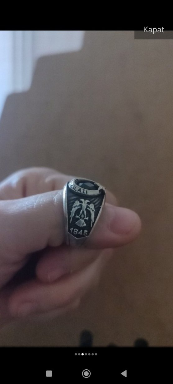 Siyah Gümüş  Erkek Polis Yüzüğü - Görsel 5