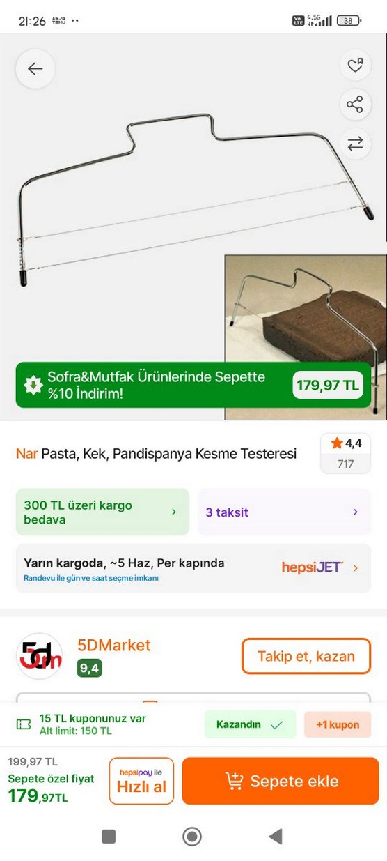 kek ve pandispanya kesme testeresi - Görsel 2
