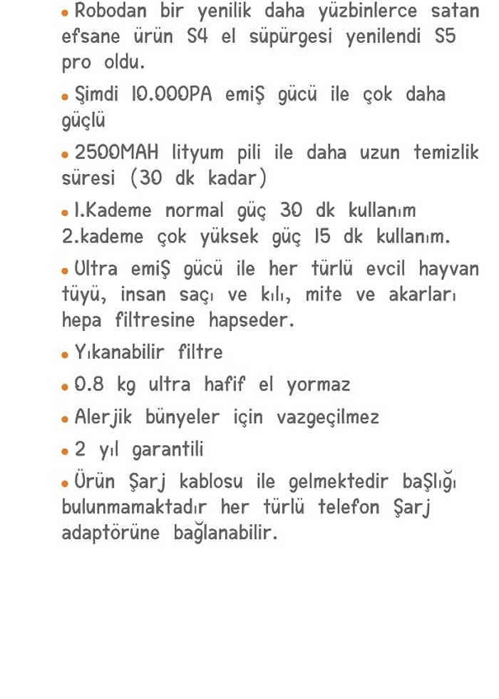 ROBO S5 PRO YENİ NESİL ELEKTRİKLİ EL SÜPÜRGESİ - Görsel 2