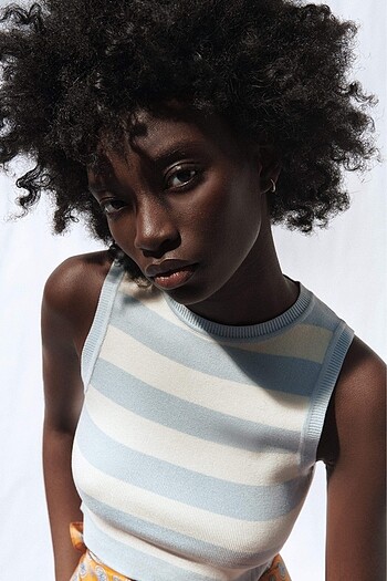 Zara Çizgili Crop