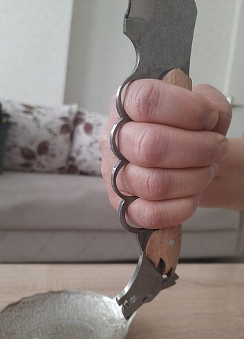  Beden beyaz Renk Kurt başlı avcı bıçak 