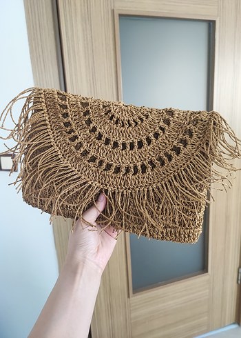 Beden Hasır clutch portföy el cantasi