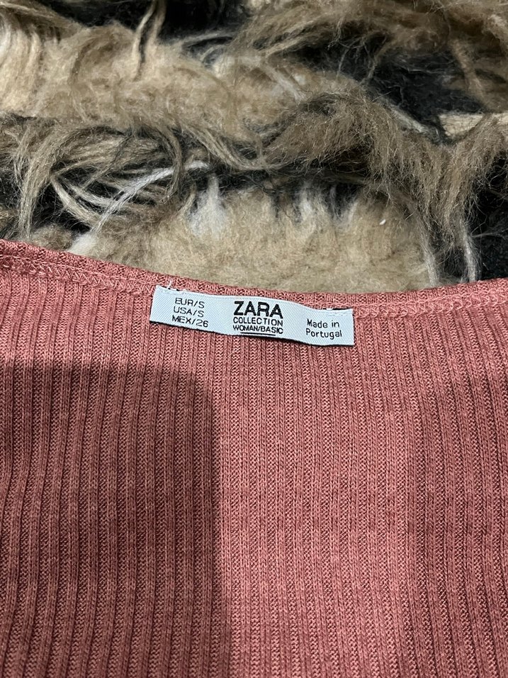 Pembe V Yaka Kısa Kollu Kadın Tişört - Görsel 2