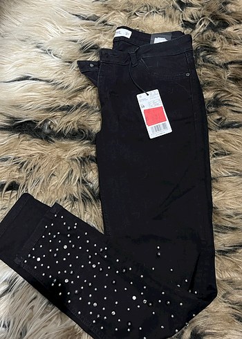 Siyah Kadın Dar Kesim Pantolon - Görsel 6