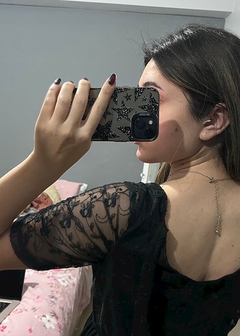 Dantel Detaylı Siyah Mini Gotik Elbise - Görsel 4