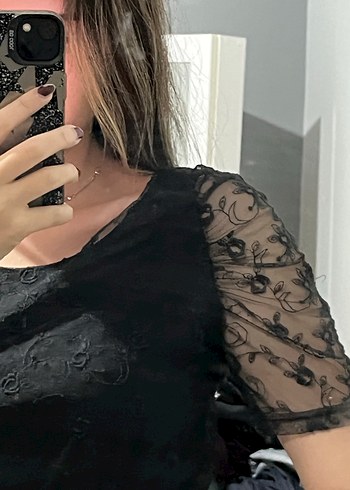 Dantel Detaylı Siyah Mini Gotik Elbise - Görsel 2