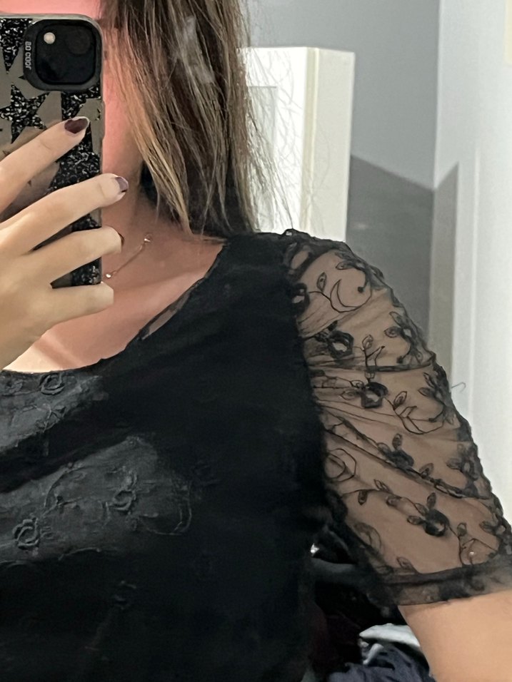 Dantel Detaylı Siyah Mini Gotik Elbise - Görsel 2