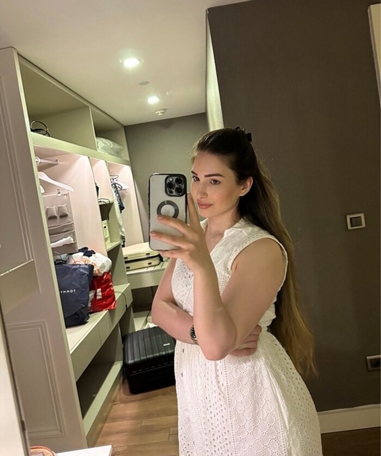 Zara Beyaz Nakışlı Pamuklu Uzun Elbise - Görsel 5