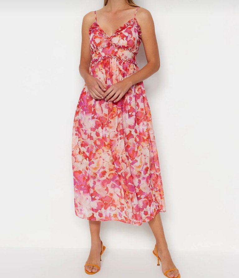 Trendyol & Milla Pembe Uzun Bağlamalı Elbise - Görsel 3