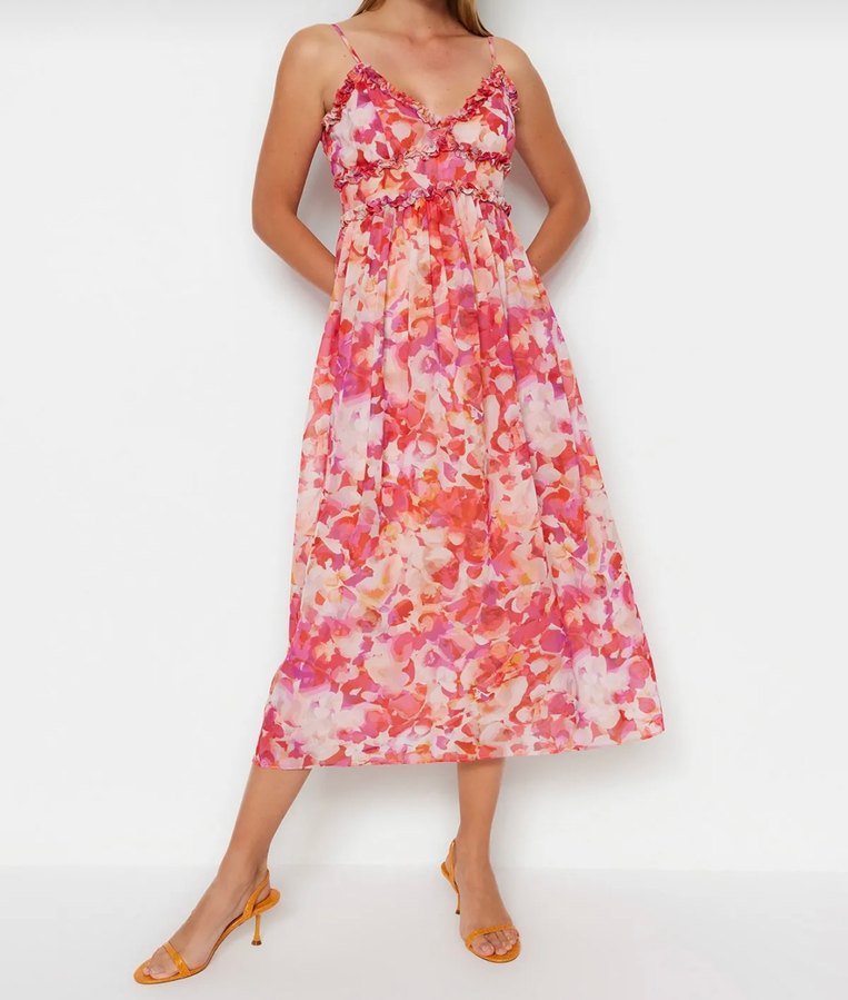 Trendyol & Milla Pembe Uzun Bağlamalı Elbise - Görsel 2