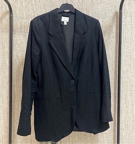 s Beden siyah Renk Omuz vatkalı tek düğme H&M blazer ceket