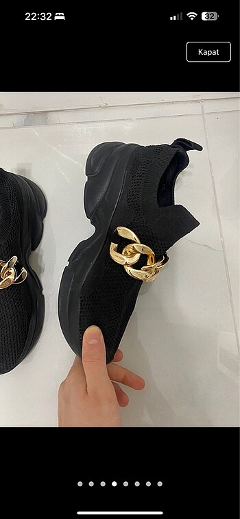 Zincir detaylı spor ayakkabı - Görsel 4