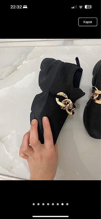 Zincir detaylı spor ayakkabı - Görsel 5