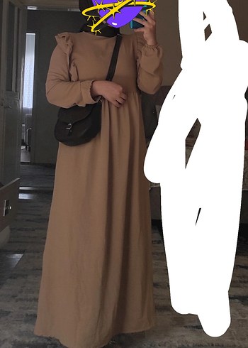 m Beden fırfırlı tesettür elbise