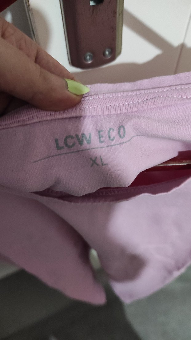 Pembe Kısa Kollu Crop Top - Görsel 2