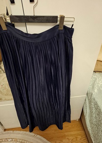 Mavi Piliseli Midi Hamile Eteği - Görsel 5