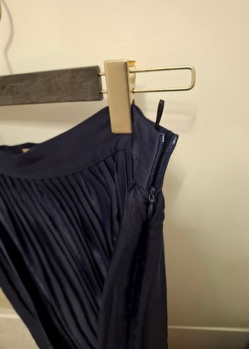 Mavi Piliseli Midi Hamile Eteği - Görsel 6