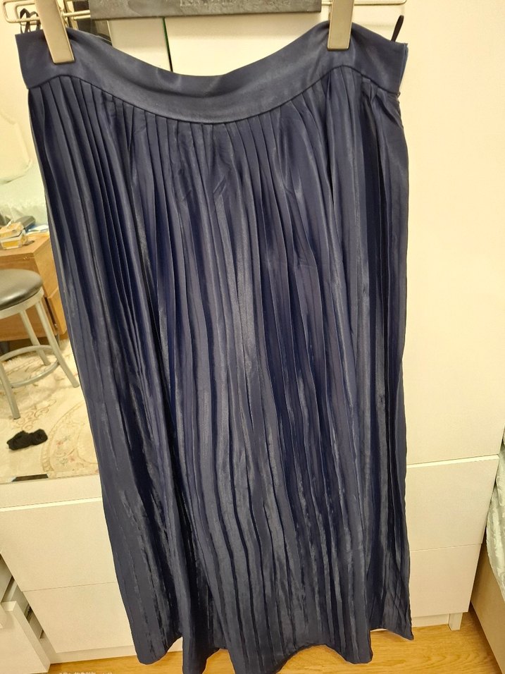 Mavi Piliseli Midi Hamile Eteği - Görsel 3