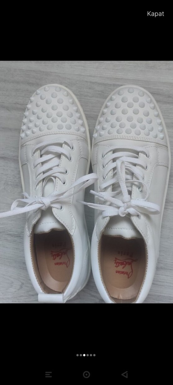 Beyaz Spor Ayakkabı, Bağcıklı, Çivili - Görsel 3