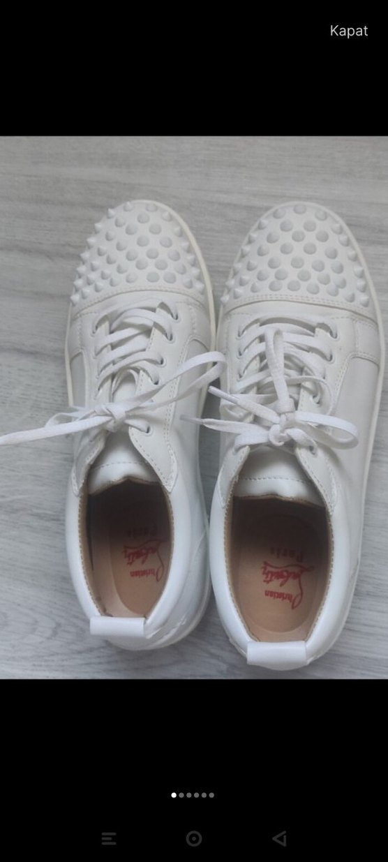 Beyaz Spor Ayakkabı, Bağcıklı, Çivili - Görsel 5