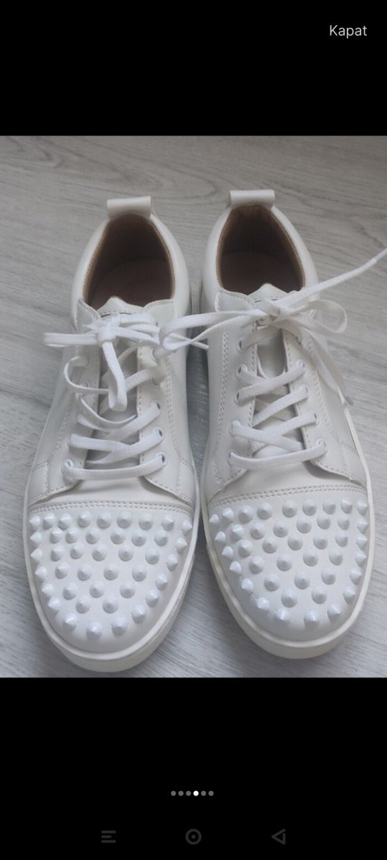 Beyaz Spor Ayakkabı, Bağcıklı, Çivili - Görsel 2