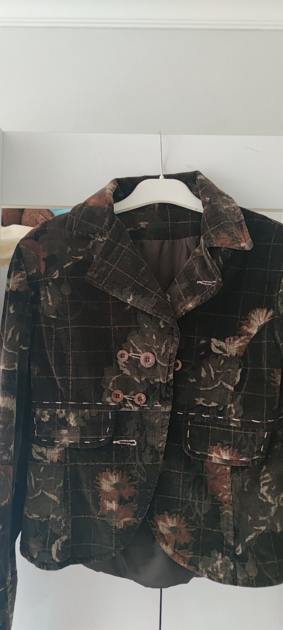 Düğmeli Vintage Kadın Ceket - Görsel 5